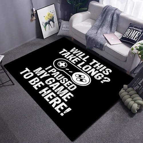 bailongma Funny Black Game Controller Mats For Soft Rug Room Gaming Anime Gamer Chair Rug Large Rug Living Room Boys B374 40×60CM