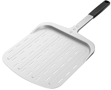 Honsdom Pelle à Pizza 30cm (12 Pouces), Pelle Pizza Perforée en Aluminium Anodisé, Pelle Légère pour Tourner les Pizzas au Four à Pizza