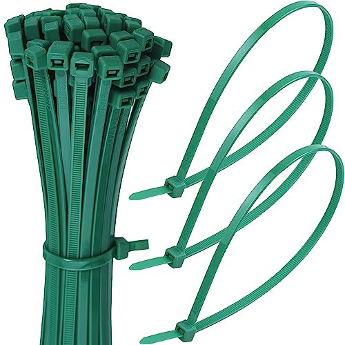 100pcs Small Green Cable Ties - 6 Green Zip Ties for Secure Cord Management- 150 x 3.6 mm Tie Wraps with Auto-Locking Mechanism - Just Cable Ties