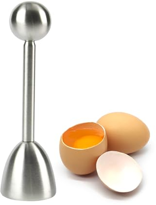 Medsuo Stainless Steel Egg Cracker Topper & Shell Separator - Opener for Hard & Soft Boiled Eggs
