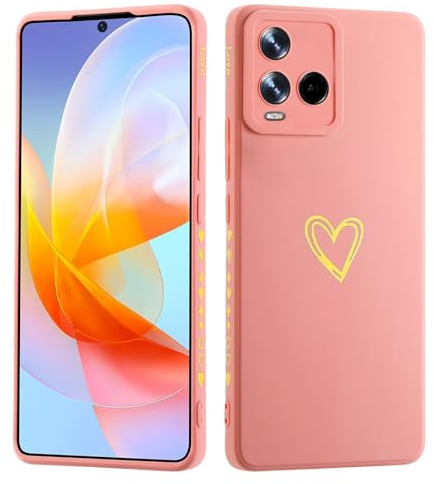 LENGRACE für VIVO Y21/ VIVO Y21S/ VIVO Y33S Liebesmuster Hülle,Galvanik Goldfarbene Herzmuster Stilvoll für Mädchen Frauen Stoßfeste Silikon TPU Handyhülle-Rosa