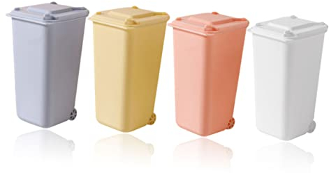 CHILDWEET 4piezas Papelera De Escritorio Pequeña De Tapa Organizadores De Escritorio Hogar Contenedores De Basura Creativos Para Oficina Papelera De Mesa Para Reciclar Basura