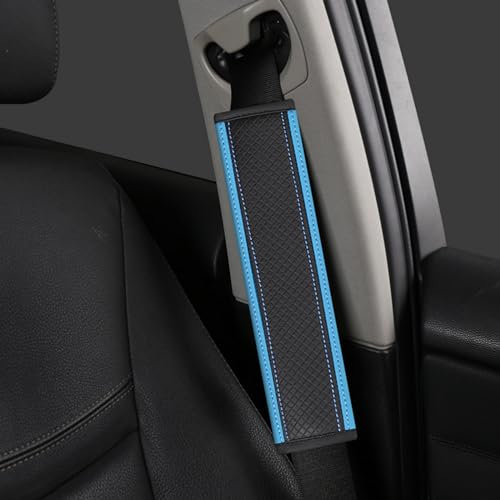 2 Stück Auto Gurtpolster für Cupra Ateca/Born/Formentor/Leon/TCR/E-TCR, Kinder und Erwachsene Schulterschutz Abdeckung, Interieur Zubehör,Black+Blue