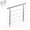 Fiqops Handlauf Edelstahl Treppengeländer Außen & Innen 80 cm mit 4 Querstreben Ø 42mm mit Zubehör, Winkelverstellbar für Treppen Garten Hauseingang Brüstung Balkon