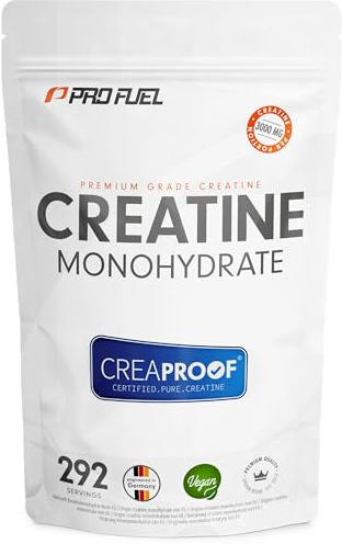 CREAPROOF® Creatin Monohydrat 1000g - Creatin mit erstklassiger Reinheit, durch unabhängige Laboranalysen bestätigt - Kreatin-Monohydrat mit 3 g Creatin pro Portion - 100% vegan - Vorrat für 292 Tage