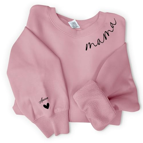 Love Faith personalisierter Mama-Sweater - Kinder-Namen | Muttertagsgeschenk & Geburtstagsgeschenk für Mama - Lass die Kindernamen aufdrucken - Gemütlicher Mama-Pullover
