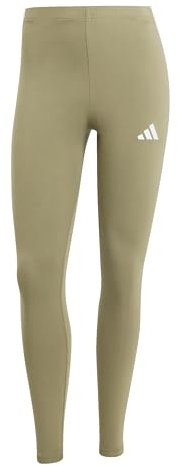 adidas Damen Essentials 3-Stripes Cotton Leggings, Olive strata/White, XL