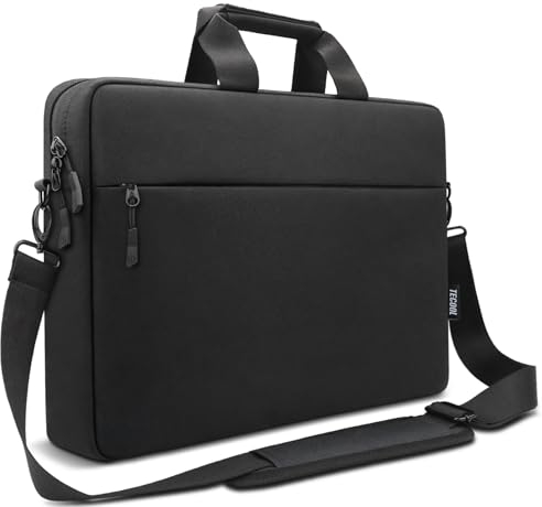 TECOOL 17,3 Zoll Laptoptasche Schultertasche für 17-17,3 Zoll Lenovo Acer ASUS Dell HP Samsung Laptop Notebook Tasche Stoßfest Umhängetasche Wasserdicht Aktentasche, Schwarz