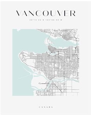 GP TONER Bilder Vancouver Poster Geometrische Stil Wanddekoration Moderne Wandkunst Poster Design DIN A4 21x29,7 cm ohne Rahmen