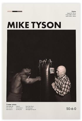 efhavce Mike Tyson En Cus D'Amato Frameloze Poster Leinwand Poster Wandkunst Dekor Druck Bild Gemälde für Wohnzimmer Schlafzimmer Dekoration 30 x 45 cm