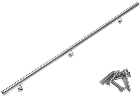Barandilla Escalera en Acero Inoxidable Magtctyae 300cm Pasamanos Escalera Acero Inoxidable Baranda Montaje Soporte en Pared Barandilla para Escaleras Exterior, Plata