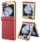 LEIAU Case for Samsung Galaxy z flip 6 for Samsung flip6 5G 2024 Red | Magnetic Hinge Protection, Wireless Charging, Luxury Leather Design, Phone Cover