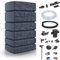 Dikel - Tower Stone - Regentonne - Wassertank - Regenfass - Regenwassertonne mit Zubehör - Regenwassertank - Wassertonne, Wasserfass, Regenwasserspeicher 500l, Anthrazit