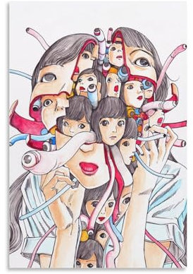 Shintaro Kago Horror-Poster, lustiges Anime-Poster (11), Bilddruck, Wandkunst, Poster, Gemälde, Leinwand, Poster, Kunstwerke, Raumästhetik, 60 x 90 cm