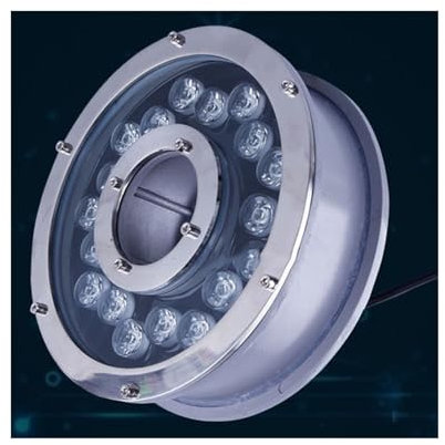 LGJEGD LED Ring Springbrunnen Lichter, 9W IP68 Wasserdicht 12V/ 24V Geeignet for Schwimmbäder und Seen (RGB,9w-12v)