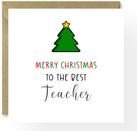 Weihnachtskarte für Lehrer, Weihnachtskarte vom Schüler, beste Lehrer-Karte, Merry Christmas Teacher, für Ihn, für Sie