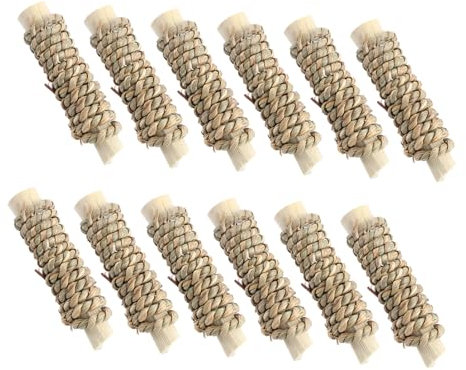 Kisangel 2er-Pack Beißspielzeug Aus Natürlichem Stroh Gewebt Für Haustiere – Chinchilla Hamster Meerschweinchen – 12 Stück Backenzahn-kauspielzeug