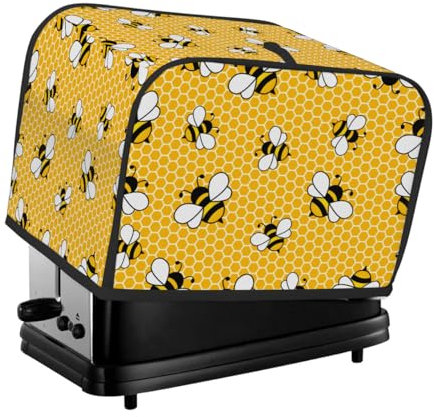Toaster Cover 2 Slice Toaster Cover Cute Bees Yellow Honey Stain Resistant Kitchen Small Appliance Cover Machine Washable Women Gift