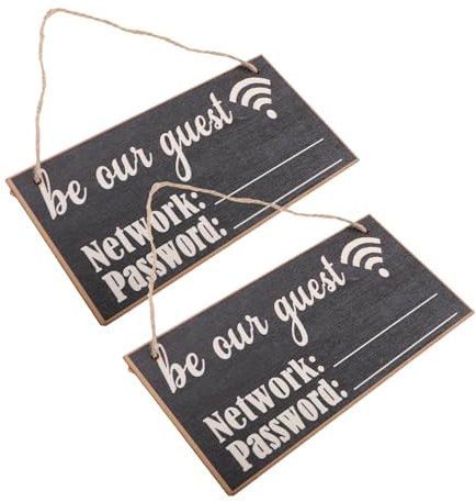 Cabilock 2stücke Holzschild Für Wlan-passwort Wiederverwendbar Im Kreidetafel-stil Für Gästezimmer Zuhause Büro Oder Hotel Robust Und Einfach Aufzustellen