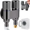 Adjuntos de bidet, grifo de inodoros de válvula de doble control de 1 en 2 outs, grifo de inodoro de acero inoxidable divisor de 2 vías, kit de rociador de grifo de inodoro para lavadora de baño Swlo