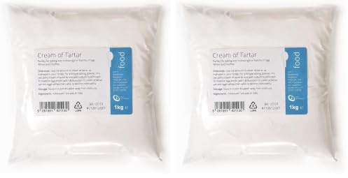 Intralabs Cream of Tartar for Baking & Playdough, Pure Food Grade Powder, 1kg (Pack of 2)