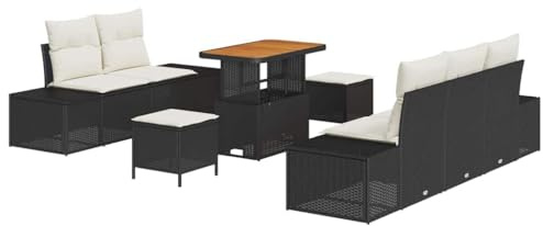 vidaXL Gartensofa-Set 8 STK. Schwarz Poly-Rattan