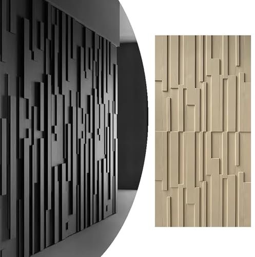 ZIMGOD Wandpaneele Moderne 3D-paneele Wand Innen- und Außenwandpaneele, wasserdichte PU-Wandverkleidung, Dekorative Wall Panels, Täfelungsverkleidung für Bett- und TV-Hintergrund(Beige,1pack)
