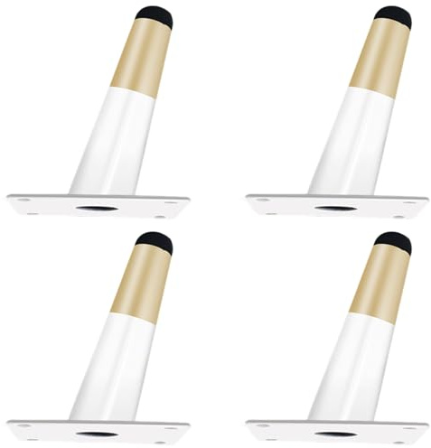 Lot de 4 pieds de canapé - Pieds de meubles en métal blanc - Surface en acier laminé à froid - Hauteur : 10 à 100 cm - Pour pieds de chaise, canapé, projets de bricolage à la maison - 10 cm