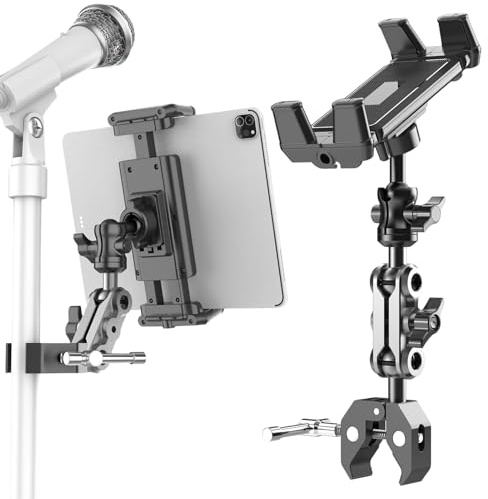Support de tablette - 1,2 à 5,4 cm - Support de guidon - Accessoires de téléphone - Support de téléphone réglable pour lire des actualités - Appels vidéo - Pour la maison, la gym, le vélo