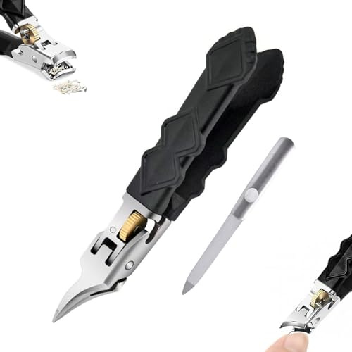 EDAT Olygee OrthoClip, ultrascharfer, schräger Nagelknipser for eingewachsene Zehennägel mit Auffangvorrichtung, robuster Nagelknipser langem Griff, Nagelknipser OrthoClip Dicke Nägel(Pointed Mouth)
