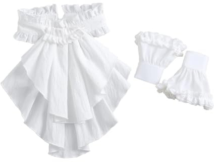 Perfeclan Jabot-Manschetten-Set, Elegantes Piratenkostüm für Cosplay, Bühnenauftritt, Showparty