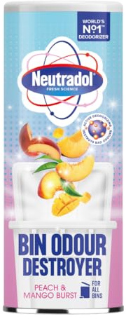 Neutradol Bin Odour Destroyer Powder, Peach & Mango Burst Fragrance, Eliminates Fungal Growth, for All Bins, 350g