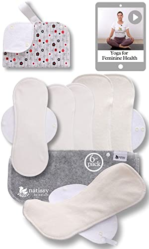 Waschbare Binden Bio Bambus; 6-Pack (Größe L+XL) Stoffbinden waschbar MADE IN EU : wiederverwendbare Binden Waschbar; Waschbare Stoffbinden starke Blutung; Damenbinden für Menstruation, Inkontinenz