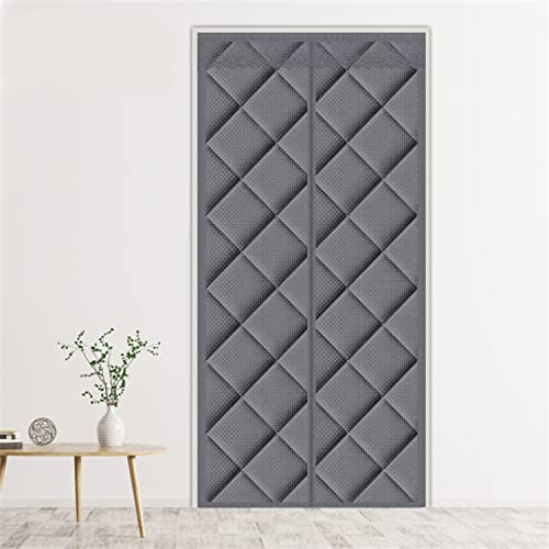 Liveinu Wärmeschutzvorhang Magnet Thermo Türvorhang Isolier Schutz Panel-Isolierung Thermovorhang Verdunklungsgardine Wasserdicht Winddicht Geräuschisolierung für Balkontür 80x210cm Grau