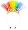 Oblique Unique Haarreif Haarreifen Braut/Braut Crew mit Glitzereffekt und Regenbogen Tüll für JGA Junggesellinnenabschied Hen Party Frauen Damen - Motiv wählbar (Braut)
