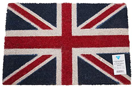 Union Jack Door Mat Non-Slip Natural Coir Indoor & Outdoor Welcome Mat 40 x 60cm
