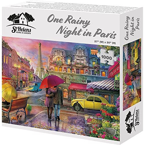 1000 Piece Jigsaw Puzzle One Rainy Night in Paris - Hours of fun for all the family, improve hand-eye coordination, memory and logical thinking