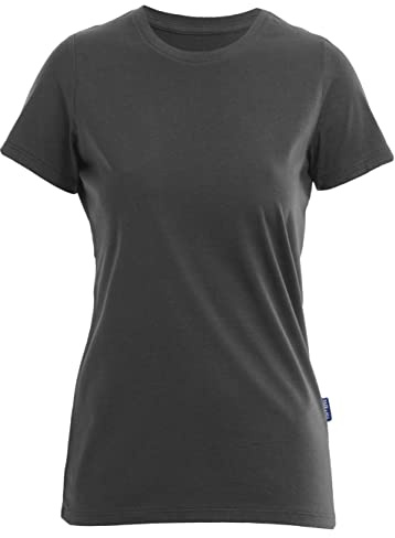 HRM Damen Luxury Roundneck Tee I Premium T-Shirt Damen Rundhalsausschnitt aus 100% Bio-Baumwolle I Basic Shirt Damen bis 60°C waschbar I Hochwertige & nachhaltige Damen-Oberteile