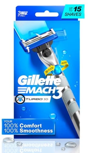 Gillette Mach3 Turbo - Herrenrasierer mit Flexball-Technologie, 1 Stück