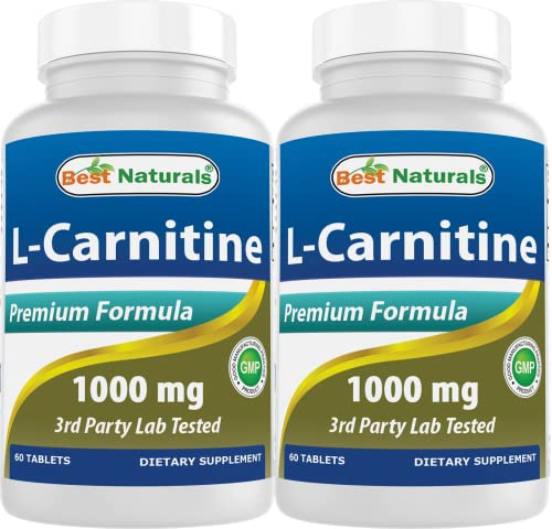 Best Naturals L-Carnitine 1000mg 60 Tablets (60 Count (Pack of 2))