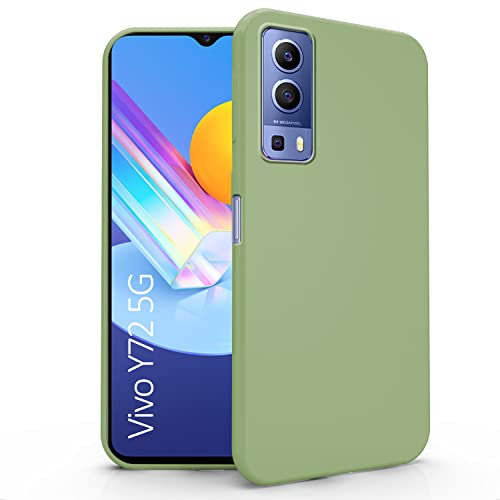 N NEWTOP Cover Compatibile per Vivo Y72 5G, Custodia TPU SOFT Gel Silicone Ultra Slim Sottile Flessibile Case Posteriore Protettiva (Verde Militare)