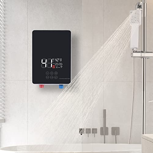 6000 W Elektrischer Warmwasserbereiter 220 V Elektronischer Durchlauferhitzer Wandmontierter Durchlauferhitzer LED-Digitalanzeige Konstante Temperatur mit Handbrause