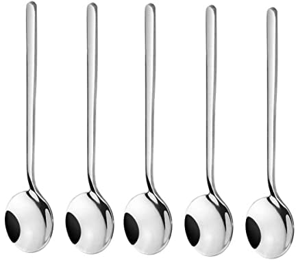 10 Pack Espresso spoons 18/10 Stainless Steel Teaspoons Set for Coffee Sugar Dessert Cake Ice Cream Soup Antipasto Cappuccino, 5.3 Inch Silver