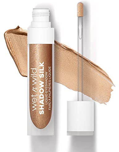 Wet n Wild Shadow Silk Liquid Eyeshadow, Hochpigmentierter Flüssig-Lidschatten mit Schimmerfinish, Schnell Trocknend, Einfaches Auftragen mit Stiftapplikator, Farbton Bronze Digger
