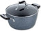 Scoville EXPERT Neverstick+ 24cm Stock Pot with Lid, 3.5L Capacity, Small Deep Non-Stick Cooking Pot for Stovetop, Suitable for All Hobs, Dishwasher Safe, PFOA Free, Ergonomic Handles, Aluminium, Grey