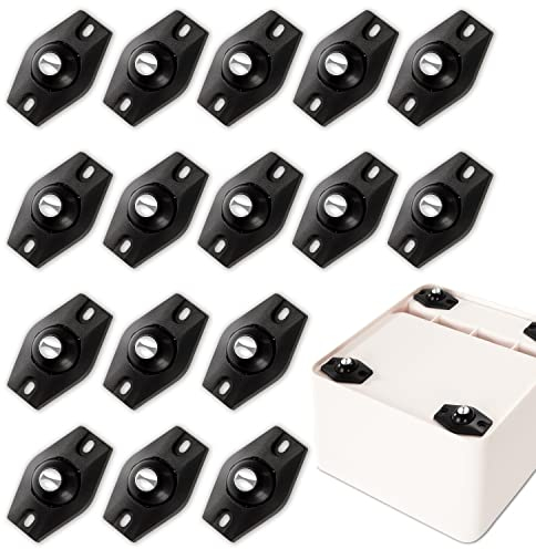 Kugelrollen Möbelrollen Klein Selbstklebende 360° Kugelrollen für Aufbewahrungsboxen Mülleimer Kleinmöbel 16 Stück Schwarz