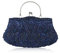 CORIOS Damen Handgemachte Perle Handtasche Floral Abendtasche Vintage Clutch Tasche Elegante Schultertasche Klein Tasche Kette Umhängetasche Hochzeit Bankett-Party Abschlussball Tasche Blau