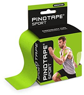 Pinotape Sport - Sensitive Tape - Light Lime - 5 cm x 5 m - wasserfestes Kinesiotape - für sensible Haut - latexfrei - starke Haftung | 3 Tapes je 5 Meter = 15 Meter