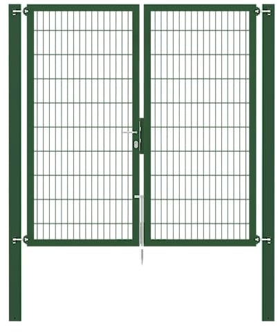 Alberts 636791 Doppeltor Flexo Plus mit Zubehör | verschiedene Breiten und Höhen | Pfostenstärke 100 x 100 mm | grün | Breite 200 cm | Höhe 200 cm
