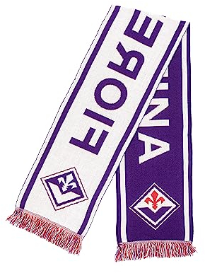 Fiorentina Sciarpa Ufficiale - Acrilico - Ricamo Stile Jacquard - Modello 01 - Stadio Calcio Tifosi - Lunghezza 140cm